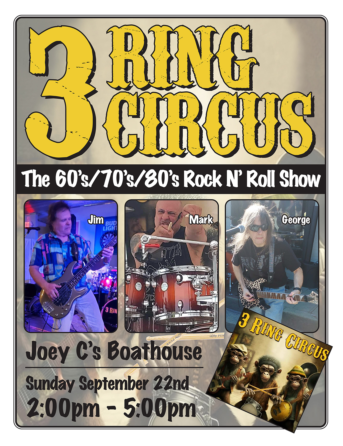 Promotional Flyer For Hard Rock Cover Band 3 Ring Circus Promotional Flyer For Hard Rock Cover Band 3 Ring Circus